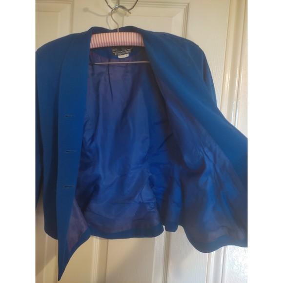 PSI by Alvin Bell Fitted Blue Jacket Size 4 Vintage. Comes with Shoulder Pads - Picture 4 of 8